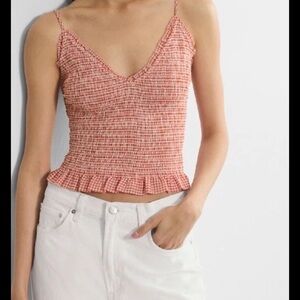 Wilfred Aritzia Top Blouse Tank Light Birch /Poppy Red Size
Medium